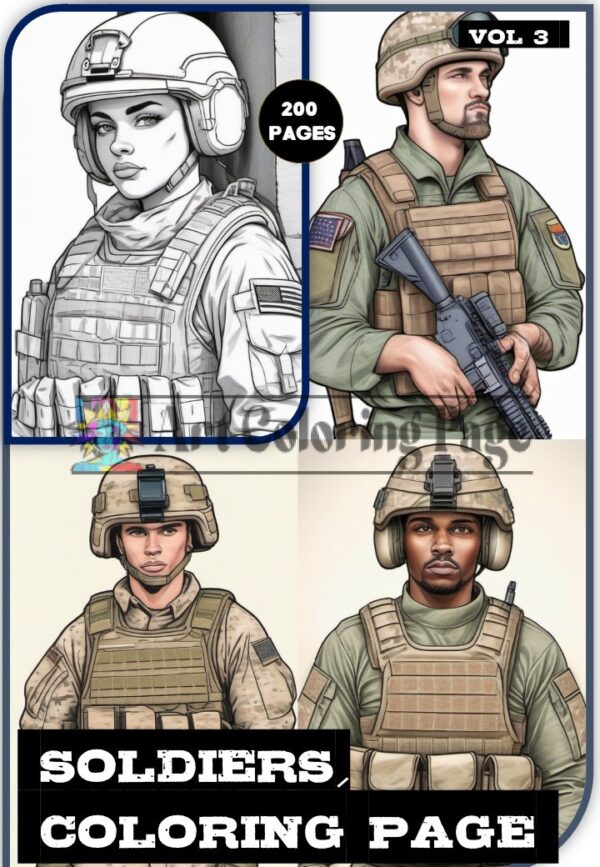 Soldier Colouring Page for All Age Vol 3: Unleash Your Inner Hero!