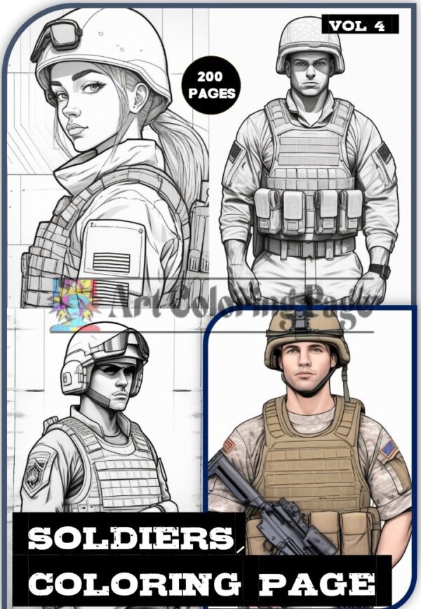 Soldier Colouring Pages for All Ages Vol 4: A Patriotic Palette Adventure