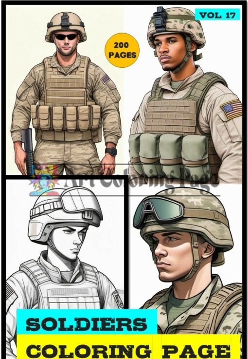 Adult Coloring Book: Dive into Art with the Soldiers Coloring Book! Vol 17