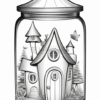 Homes In a Jar Coloring Pages Free | Fancy House Coloring sheets - 6688 -