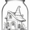 Homes In a Jar Coloring Pages Free | Fancy House Coloring sheets - 6677 -