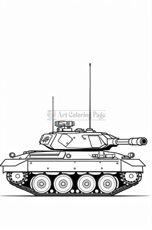 Tank Coloring Pages - 100 Pages of Fun | Tank Coloring Sheet - 0311-