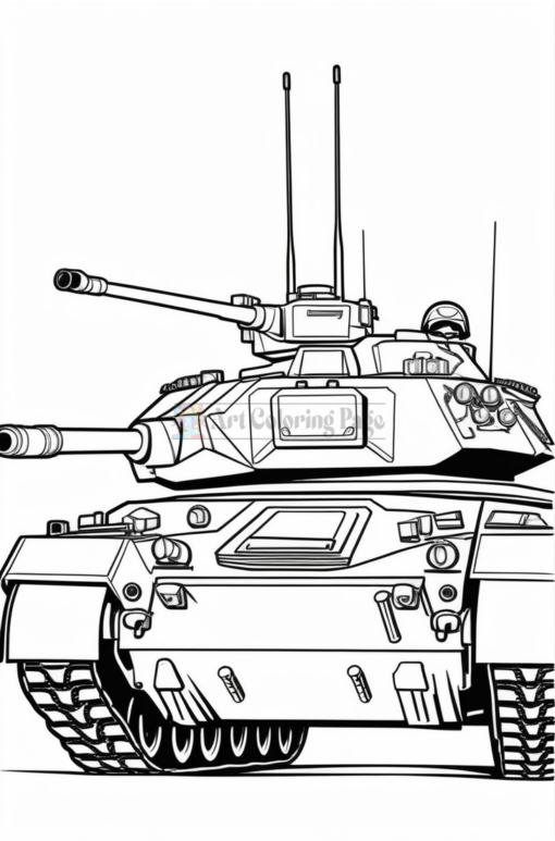 Tank Coloring Pages - 100 Pages of Fun | Tank Coloring Sheet - 0011-