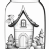 Homes In a Jar Coloring Pages Vol 4 | Fancy House Coloring sheets img1 - 3-