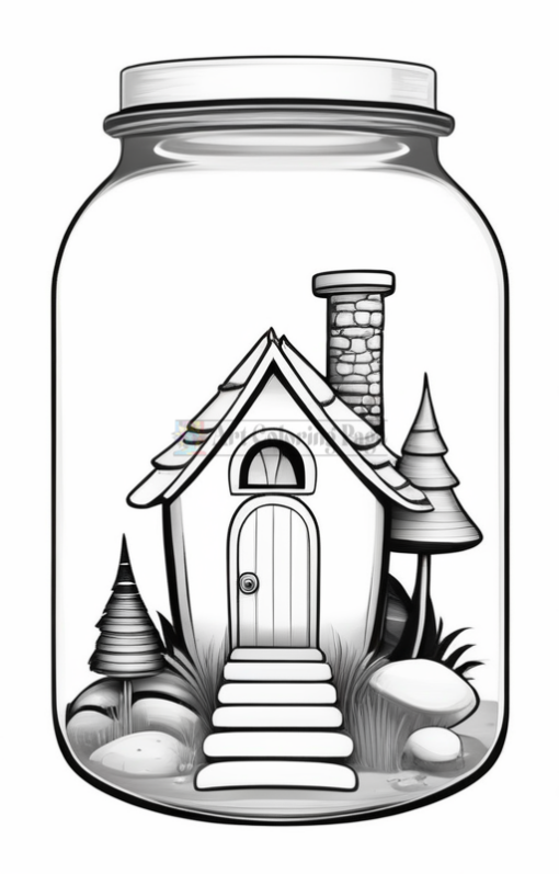 Homes In a Jar Coloring Pages Vol 5 | Fancy House Coloring sheets -22234