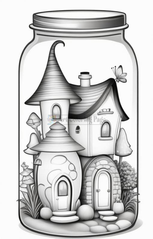 Homes In a Jar Coloring Pages Vol 5 | Fancy House Coloring sheets -22-