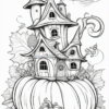 Pumpkin Coloring Pages free | Pumpkin Fairy Houses Coloring sheets -2-