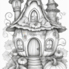Pumpkin Coloring Pages VOL – 2 | Pumpkin Fairy Houses Coloring sheets image 3