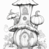 Pumpkin Coloring Pages VOL – 2 | Pumpkin Fairy Houses Coloring sheets image 1