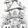 Pumpkin Coloring Pages VOL – 3 | Pumpkin Fairy Houses Coloring sheets image-2-