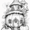 Pumpkin Coloring Pages VOL – 5 | Pumpkin Fairy Houses Coloring sheets - 2-