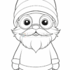 A cartoon-style character with a round face, fluffy white beard, large glasses, and a winter hat, wearing a light sweater and pants, standing with a cheerful expression.