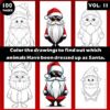 Coloring Pages of Animals Dressed as Santa Claus Vol 11 - Coloring Sheet