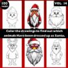 Coloring Pages of Animals Dressed as Santa Claus Vol 14 - Coloring Sheet