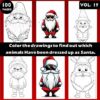 Coloring Pages of Animals Dressed as Santa Claus Vol 19- Coloring Sheet