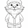 A cute cartoon character resembling a gnome, with a fluffy beard and a large smile, wearing a striped beanie and a coat with a belt. The character stands with hands on hips and has big, round eyes.