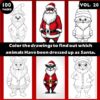 Coloring Pages of Animals Dressed as Santa Claus Vol 20- Coloring Sheet
