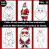Coloring Pages of Animals Dressed as Santa Claus Vol 22- Coloring Sheet
