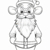A cartoon-style character resembling Santa Claus, with large ears, round glasses, a fluffy beard, and wearing a traditional Santa outfit with buttons and a belt, standing with hands on hips and a playful expression.