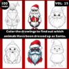 Coloring Pages of Animals Dressed as Santa Claus Vol 23- Coloring Sheet
