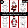 Coloring Pages of Animals Dressed as Santa Claus Vol 24- Coloring Sheet