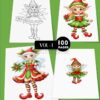 Unlock Your Creativity with santa and elves coloring pages  VOL 1!