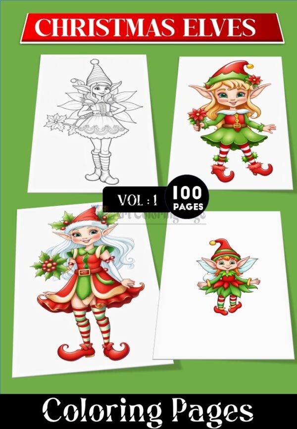 Unlock Your Creativity with santa and elves coloring pages  VOL 1!
