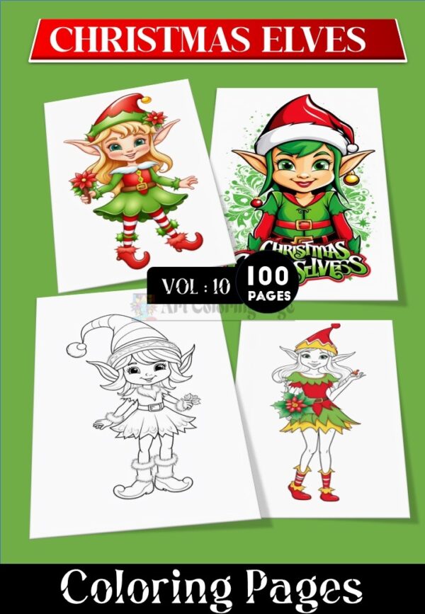 coloring pages elves VOL 10 – 100 Magical Designs for Creative Minds