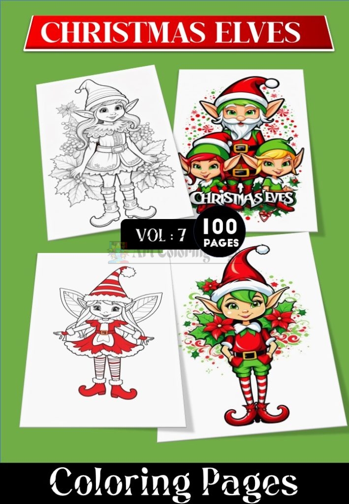 Unlock a World of Whimsy with Coloring Pictures of Elves VOL 7 – 100 pages