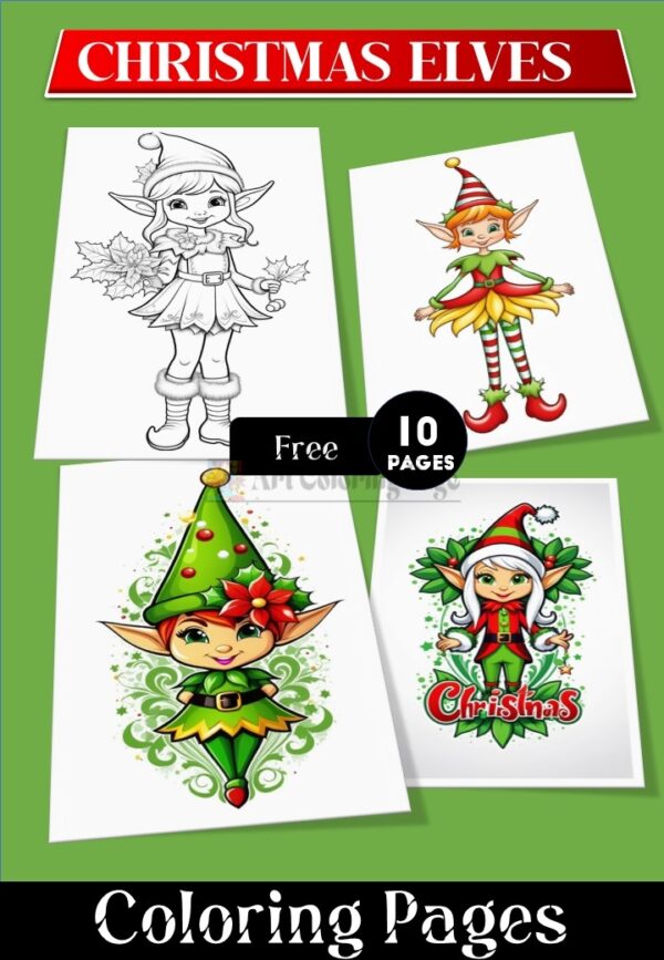 Magical Elves Free Coloring Pages – Instant PDF Download for All Ages