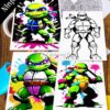 TMNT Coloring Pages VOL 3 – 100 Unique Designs for All Ages!