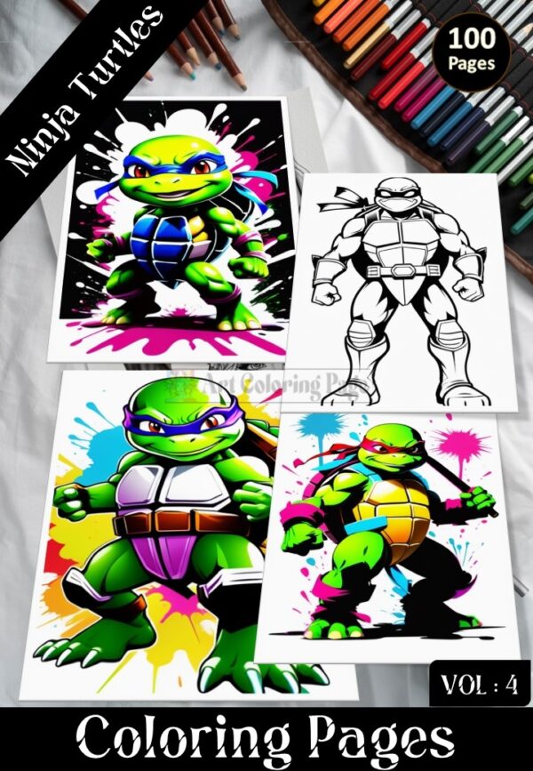 Ninja Colouring In Pages Vol 4 – 100 Pages of Stealthy Fun and Creative