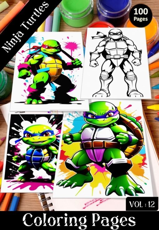 Ninja Turtles Coloring Pages for Kids Coloring Activity for Kids Vol 12