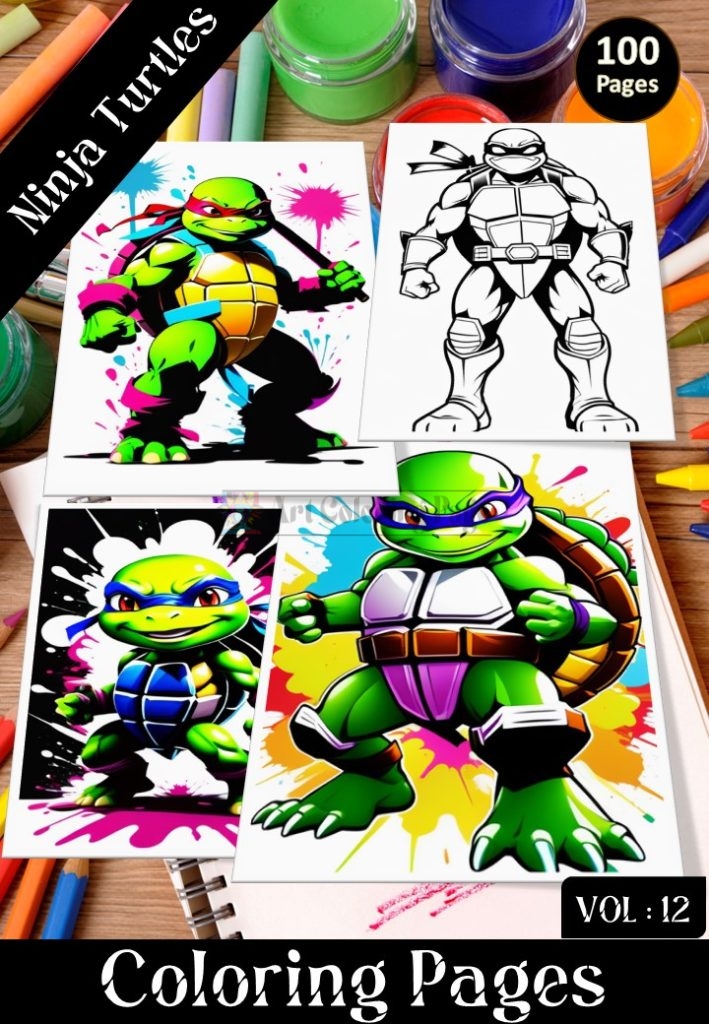 ninja turtle colors VOL 12 – 100 Pages of Creative Ninja Fun for All Ages