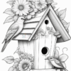Flower Bird House coloring page - artcoloringpage.com00564-1271541497Flower Bird House coloring page - artcoloringpage.com -