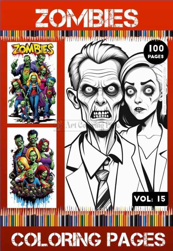 Zombies Coloring Pages Printable Vol15 | Halloween Zombies Coloring Sheets