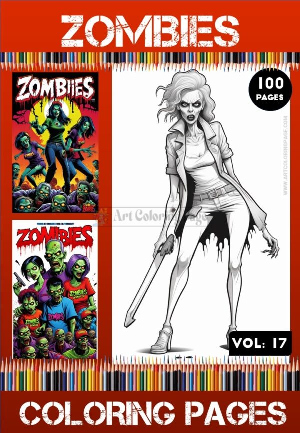 Zombies Coloring Pages Printable Vol17 - Halloween Zombies Coloring Sheets