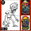 Zombies Coloring Pages Printable Vol20 | Halloween Zombies Coloring Sheets