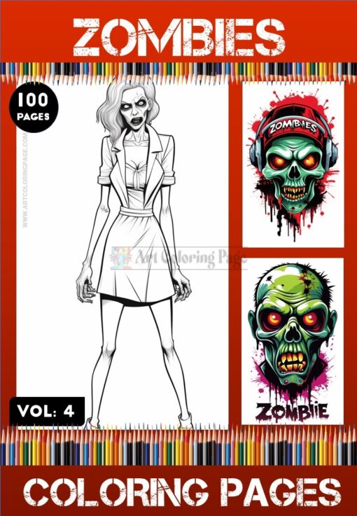 Halloween Zombies Coloring Pages Vol 4 | Coloring Pages Zombies Printable.