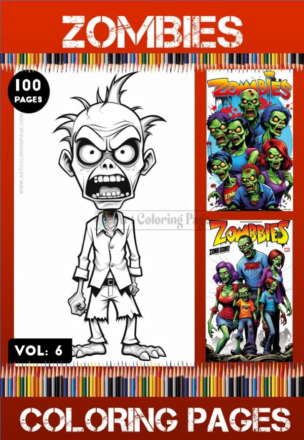 Halloween Zombies Coloring Pages Vol 6 | Coloring Pages Zombies Printable