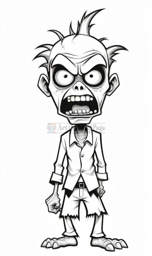 Halloween Zombies Coloring Pages Vol 6 | Coloring Pages Zombies Printable - Image 3