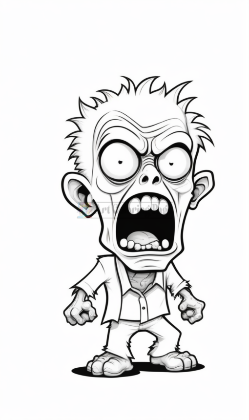 Halloween Zombies Coloring Pages Vol 6 | Coloring Pages Zombies Printable - Image 4