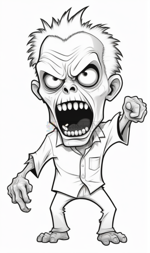 Halloween Zombies Coloring Pages - Halloween Zombies Coloring Pages Vol 7 Artcoloringpage.com 01142 424443345 510x860 