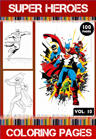 Alternative view of Unleash Your Inner Champion with Heroes Coloring Page Vol 10!