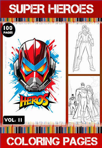 Alternative view of Embark on an Epic Quest with Heroes Coloring Sheet Vol 11!