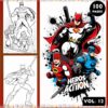 Heroes Coloring Pages Vol 12 | Super Heroes Coloring Sheets 100 Pages