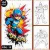 Unleash Your Inner Power with Super Heroes Coloring Sheet 100 Pages Vol 15!
