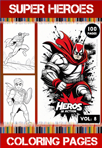 Alternative view of Unleash Your Inner Artist with Coloring Pages Vol 8 | Super Heroes!