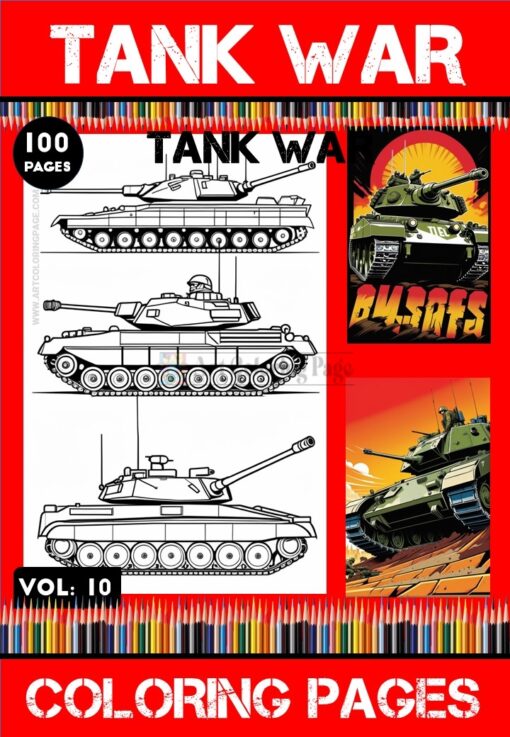 Command Your Own Fleet with Army Tank Coloring Page Vol 10