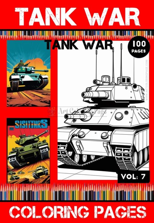 Immerse Yourself in Action with Coloring Pages Tanks Military Vol 7